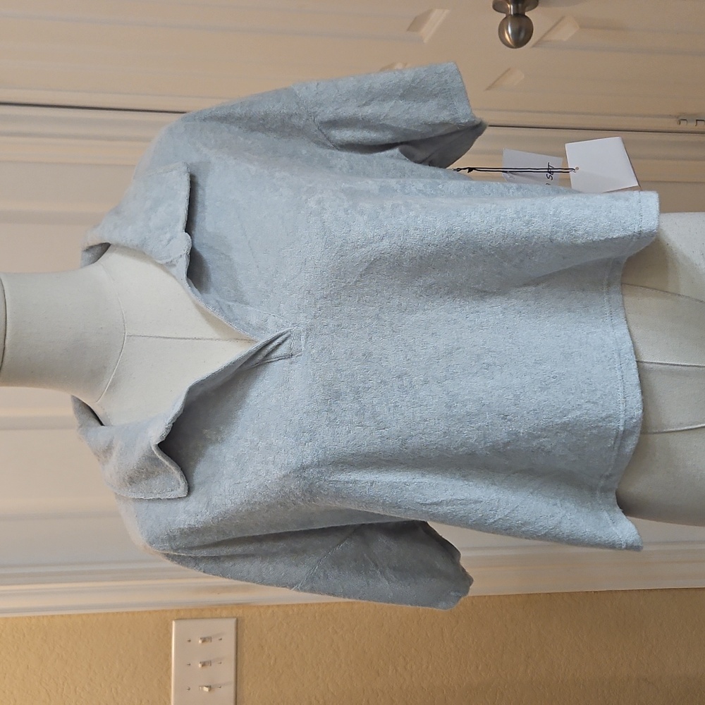 if it were me Light Grey Crop Oversized Polo Top Size XL NWT